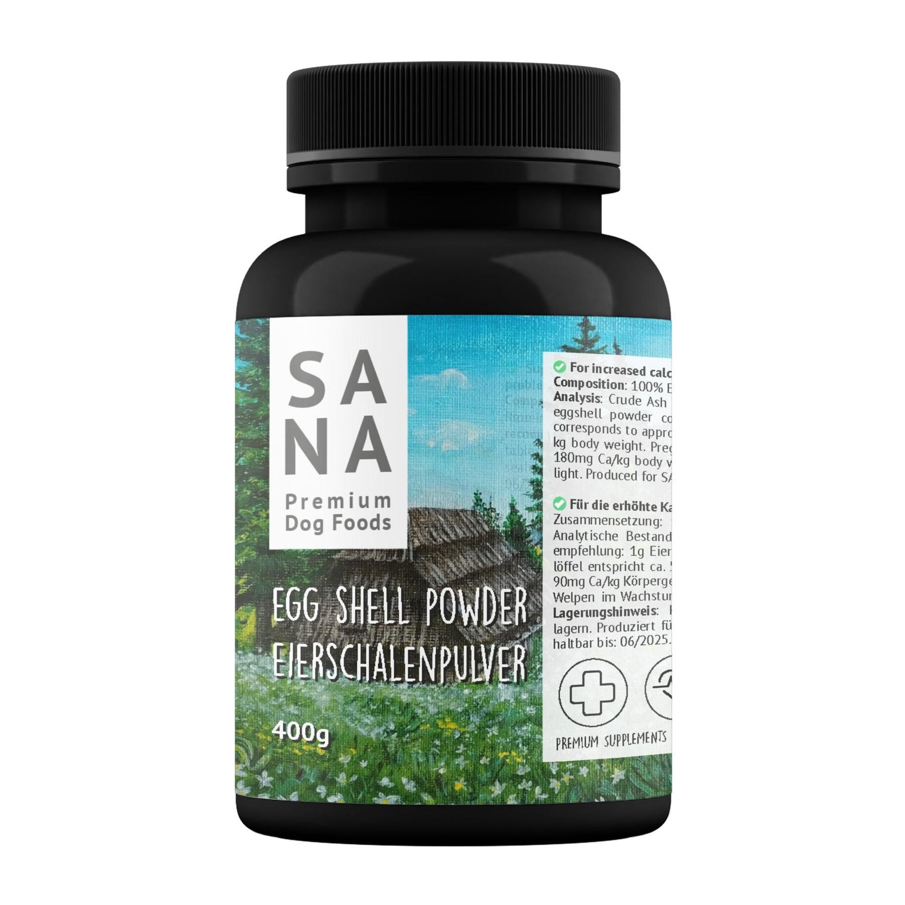 Sanadog Eierschalenpulver - 0,4 Kilogramm Kräuter, Pflanze, Astragalus, Flasche