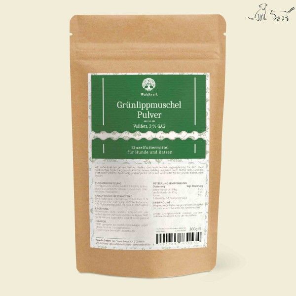 Waldkraft Grünlippmuschelpulver - Vollfett 3 - 300 Gramm Waldkraft Grünlippmuschelpulver - Vollfett 3 - 300 Gramm