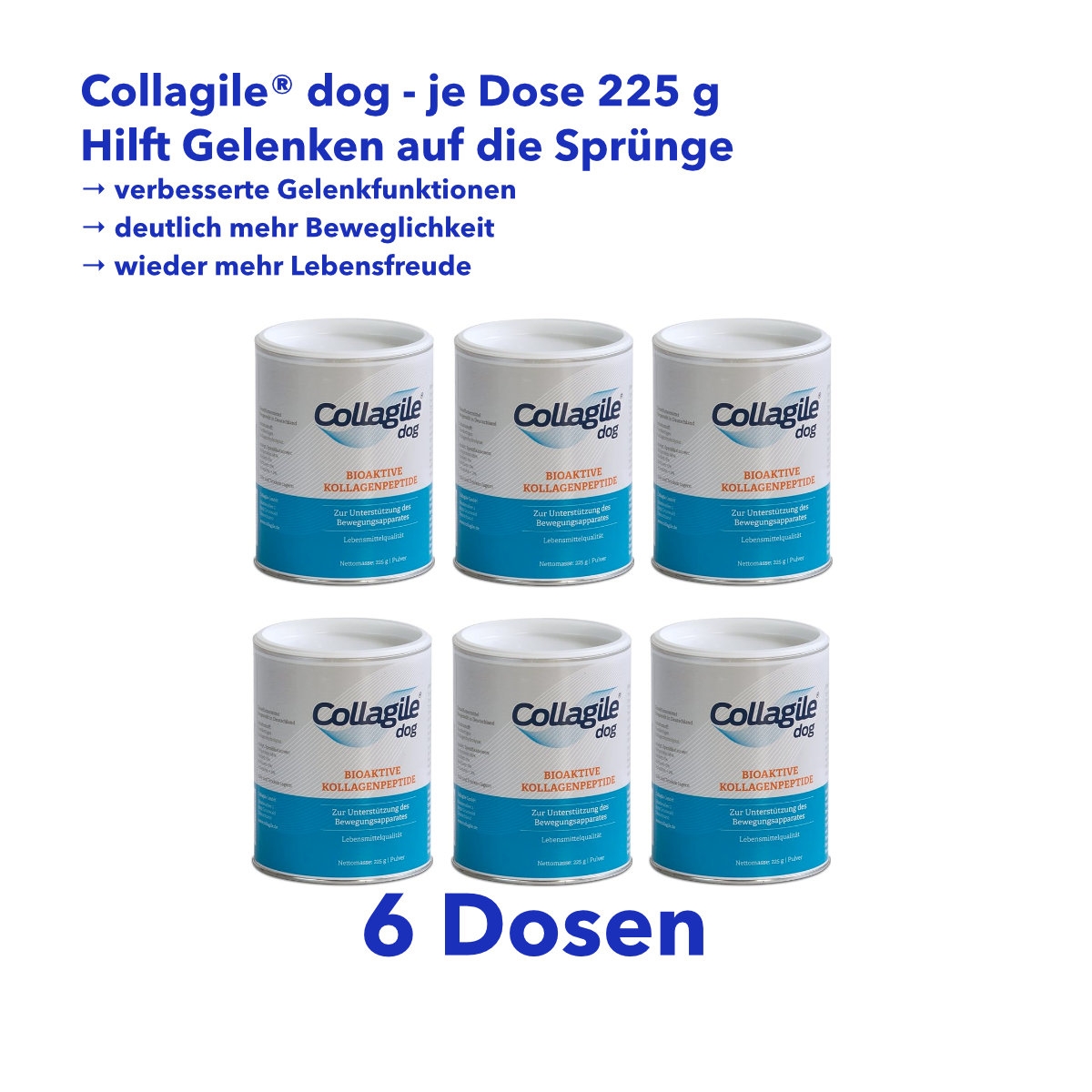 6er Set Collagile Dog - Bioaktive Kollagenpeptide