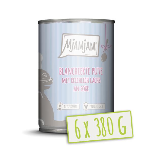 Mjamjam blanchierte Pute mit reichlich Lachs an Soße 6 x 380g