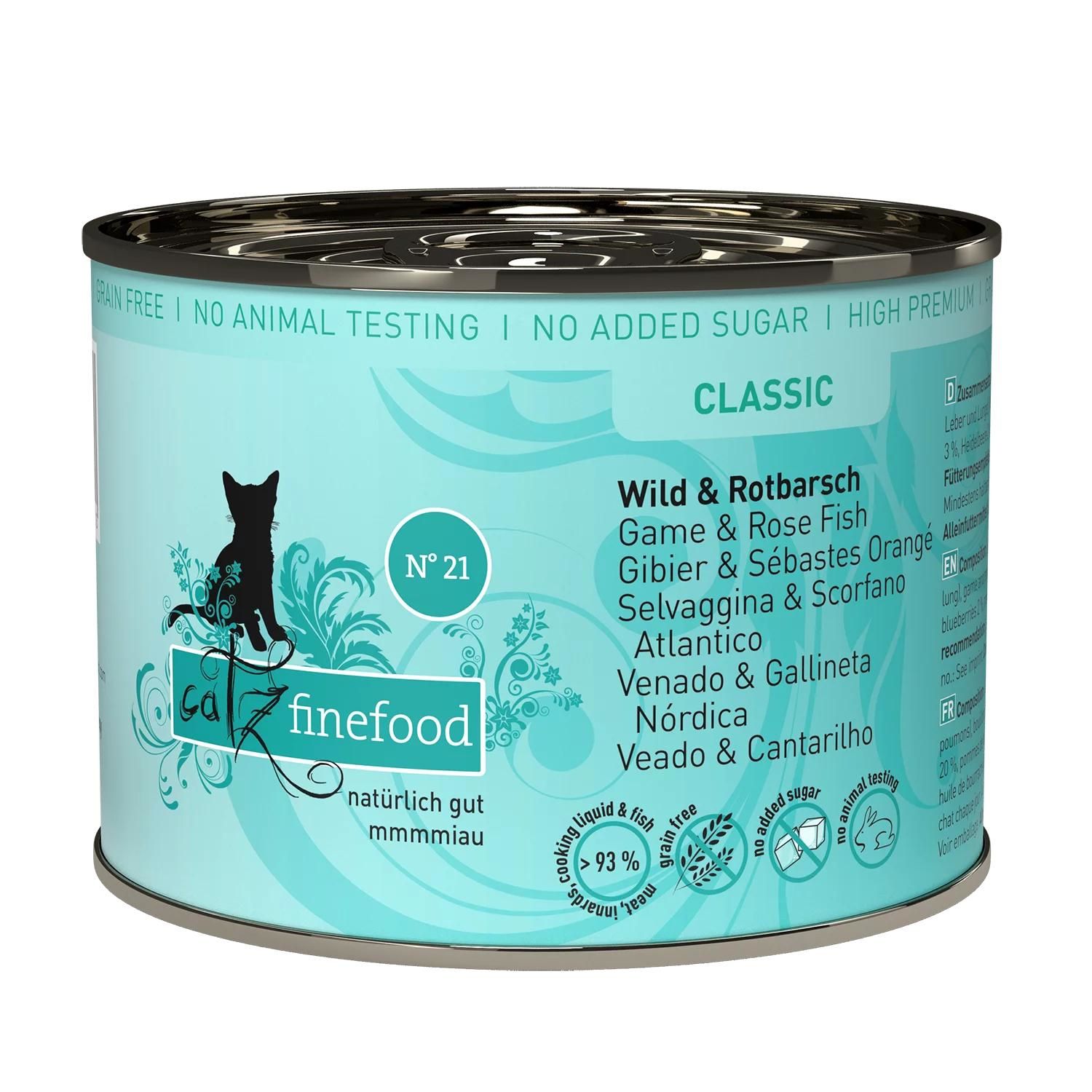 Petsnature catz finefood Classic N° 21 - Wild Rotbarsch 200g - 200 Gramm Zinn, Aluminium, Kann, Konserven, Lebensmittel