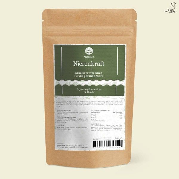 Waldkraft Nierenkraft - Kräutermischung für die Nieren von Hunden - 240 Gramm Waldkraft Nierenkraft - Kräutermischung für die Nieren von Hunden - 240 Gramm