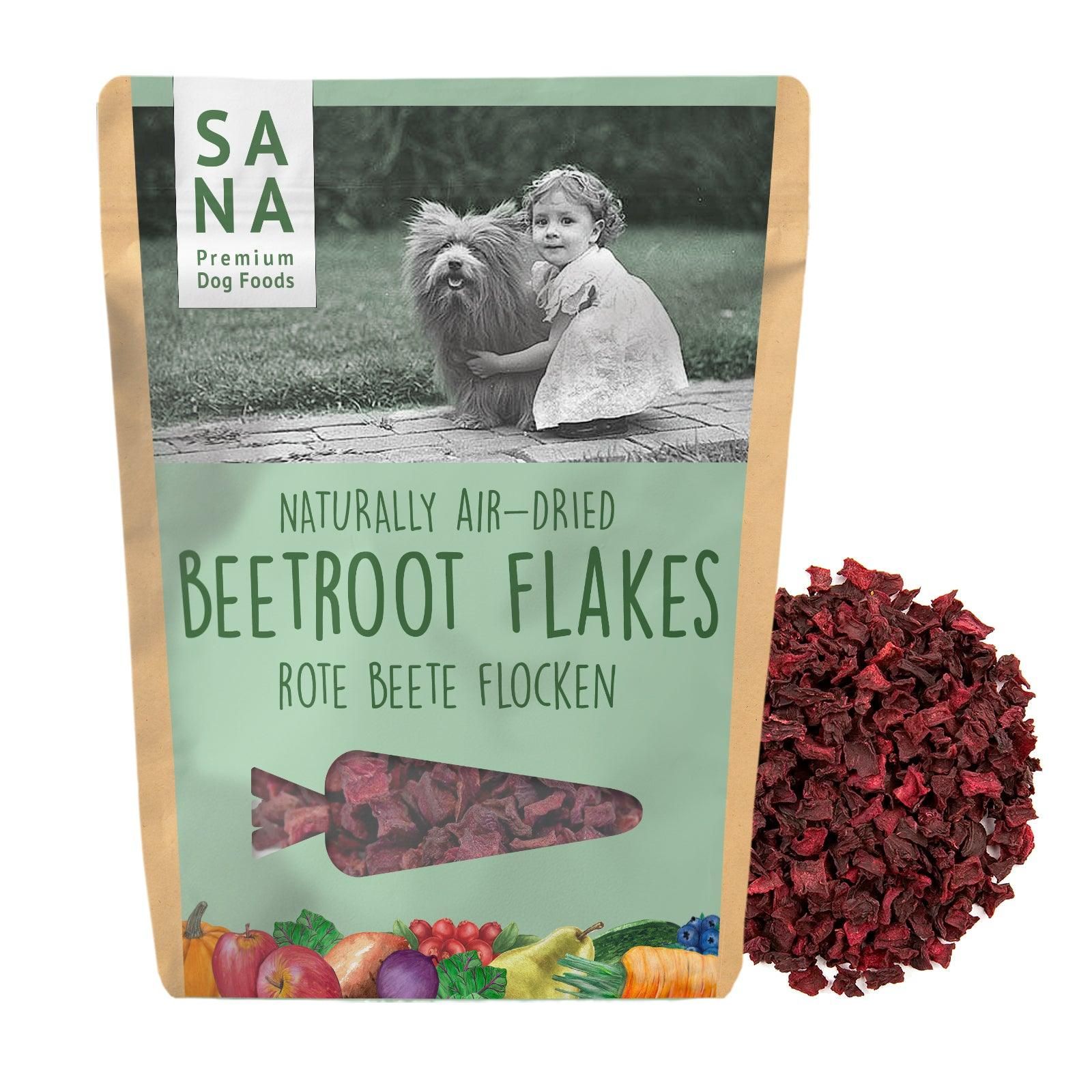 Sanadog Rote Beete Flocken (150g) - 0,15 Kilogramm Kräuter, Blütenblatt, Werbung, Person, Hund