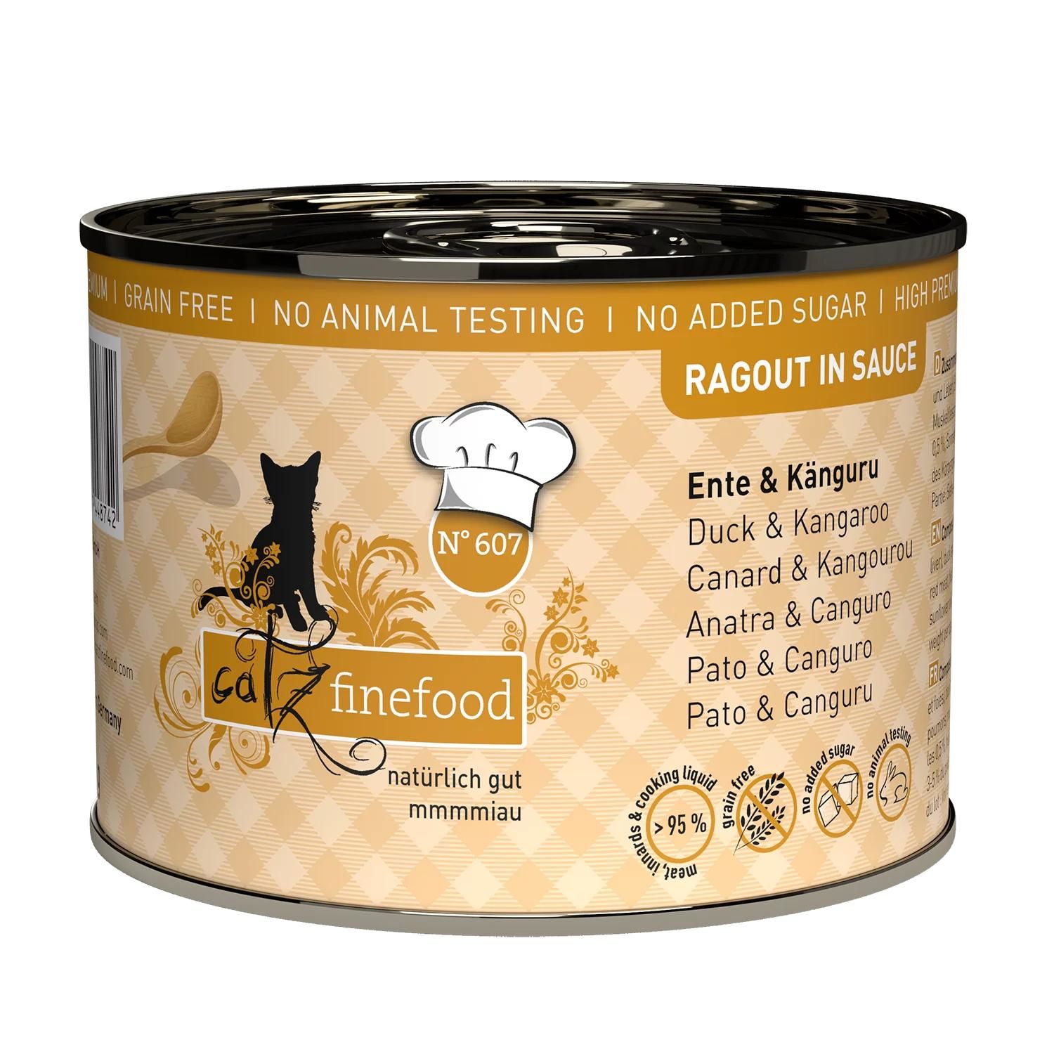 Petsnature catz finefood RAGOUT IN SAUCE N° 607 Ente Känguru 190g - 190 Gramm Zinn, Aluminium, Kann, Konserven, Lebensmittel