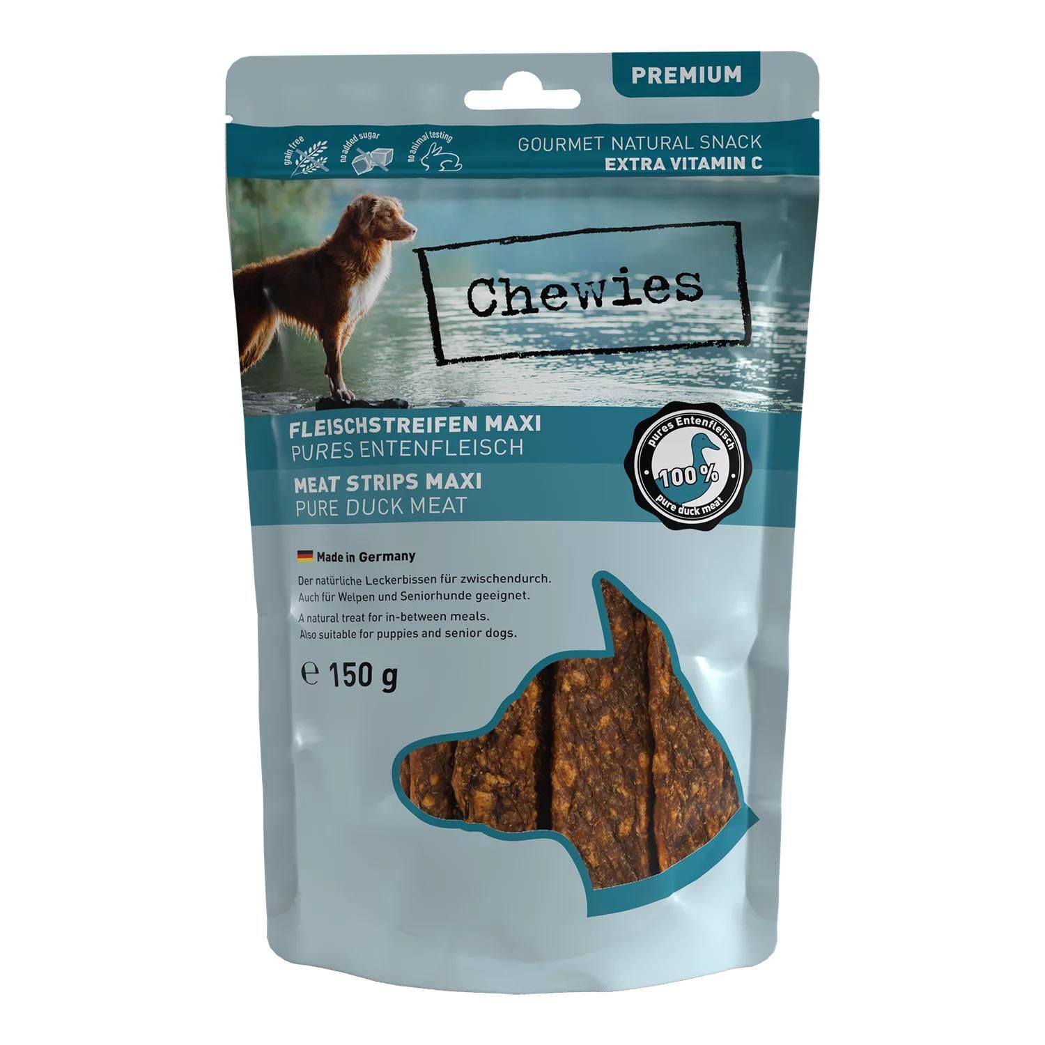 Petsnature Chewies Fleischstreifen Ente 150g Tier, Hund, Säugetier, Haustier