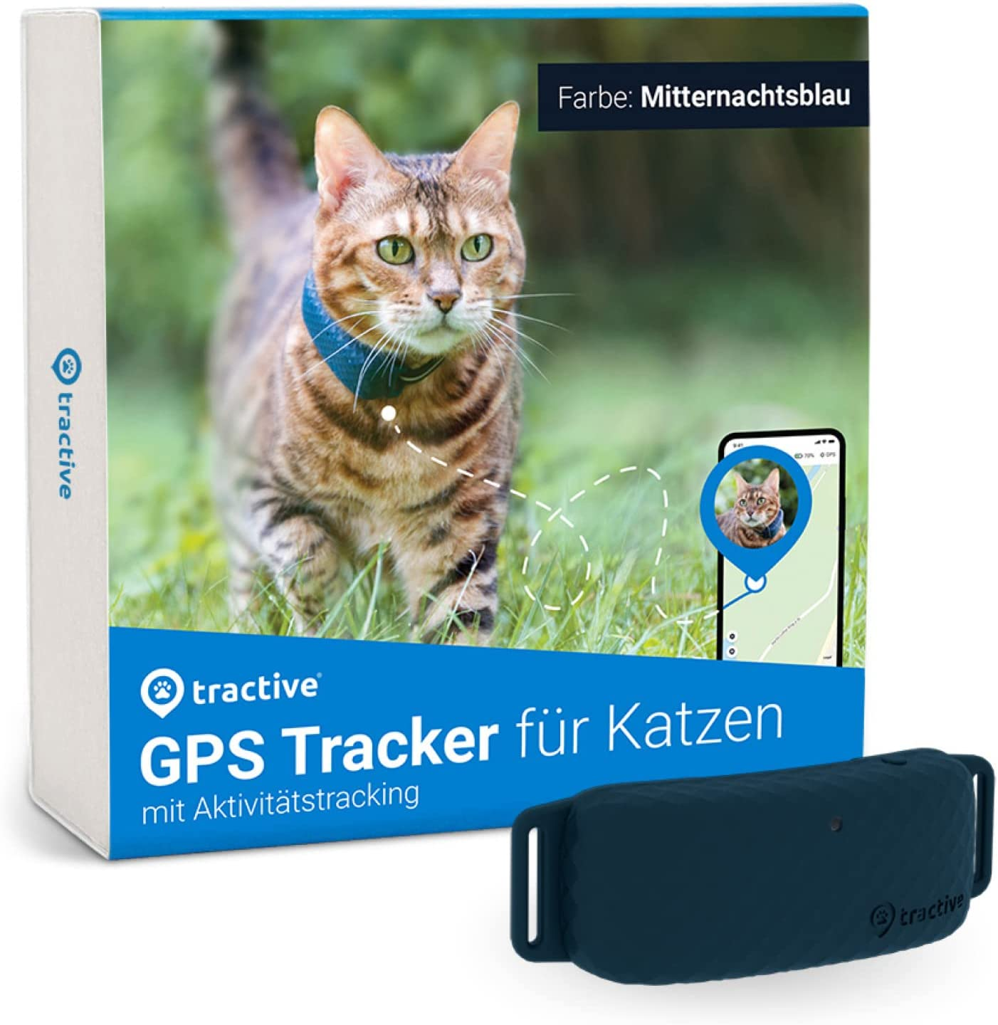 Bruchware -  Tractive GPS Cat - midnightblue