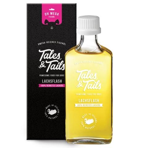 Talesandtails Lachsflash - Lachsöl mit Omega 3 für Hunde 8er Karton Flasche