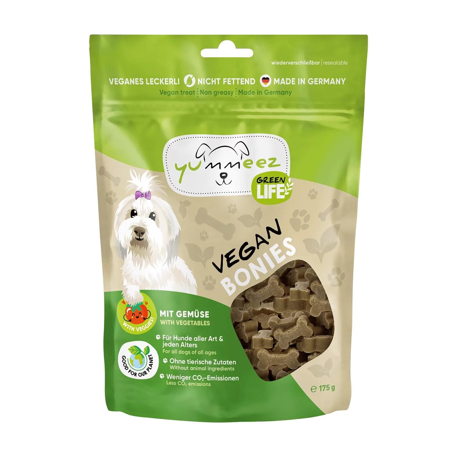 Petsnature yummeez GREEN LIFE BONIES Vegan 175g - 175 Gramm Tier, Hund, Säugetier, Haustier