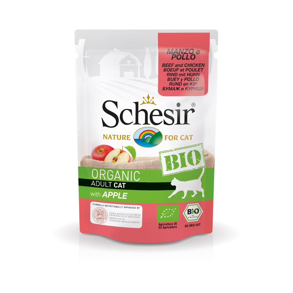 SCH Cat Bio Rind Huhn Apfel 85g