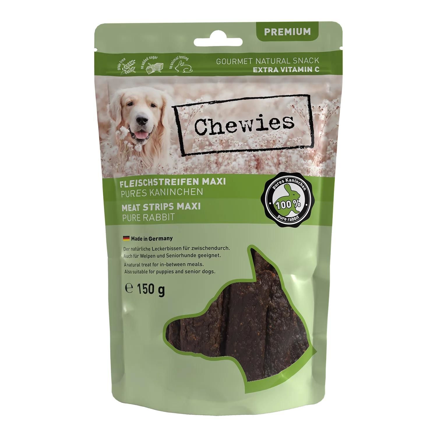 Petsnature Chewies Fleischstreifen Kaninchen 150g Tier, Hund, Säugetier, Haustier