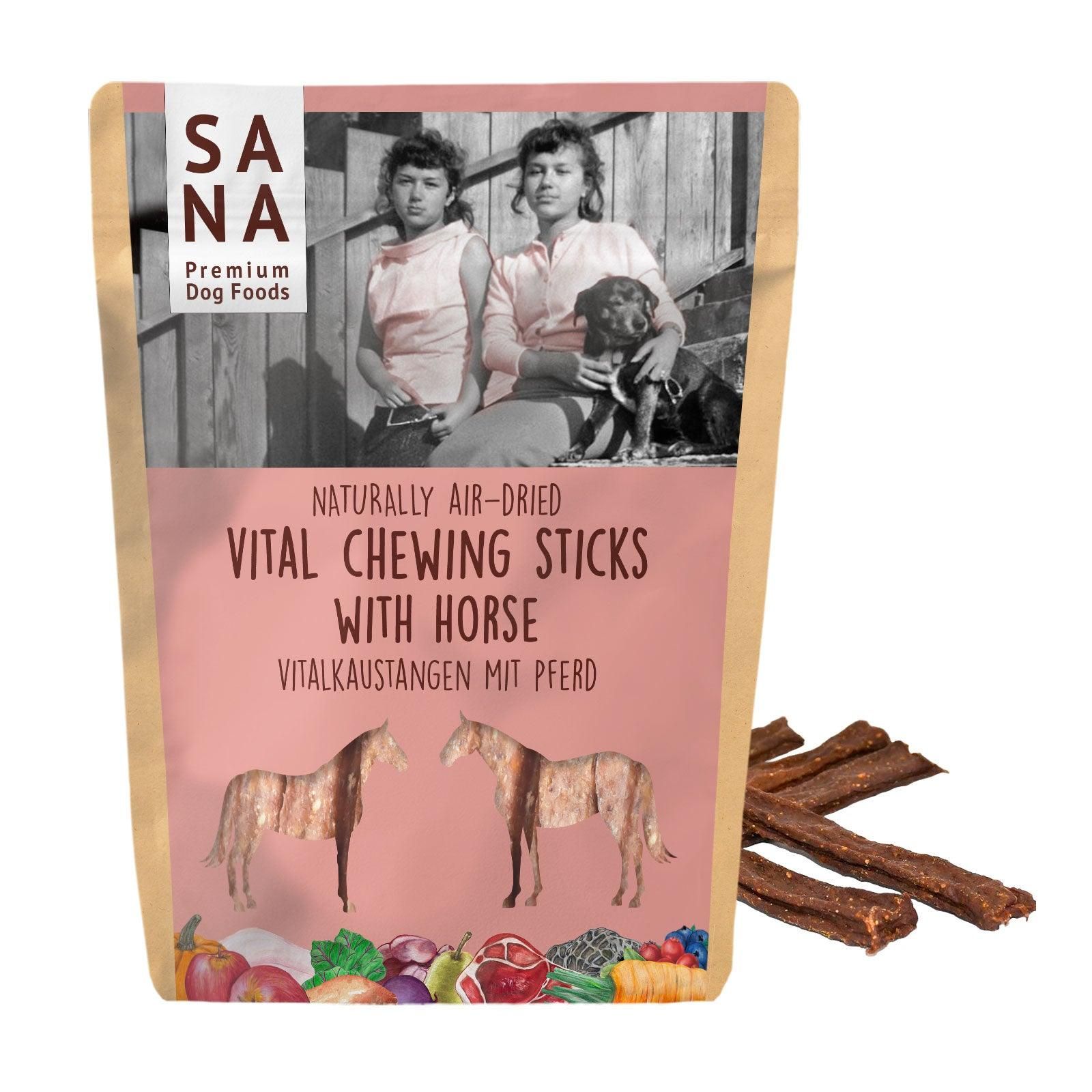 Sanadog Vitalkaustange Pferd 150g - 0,15 Kilogramm Werbung, Plakat, Kind, Mädchen, Person