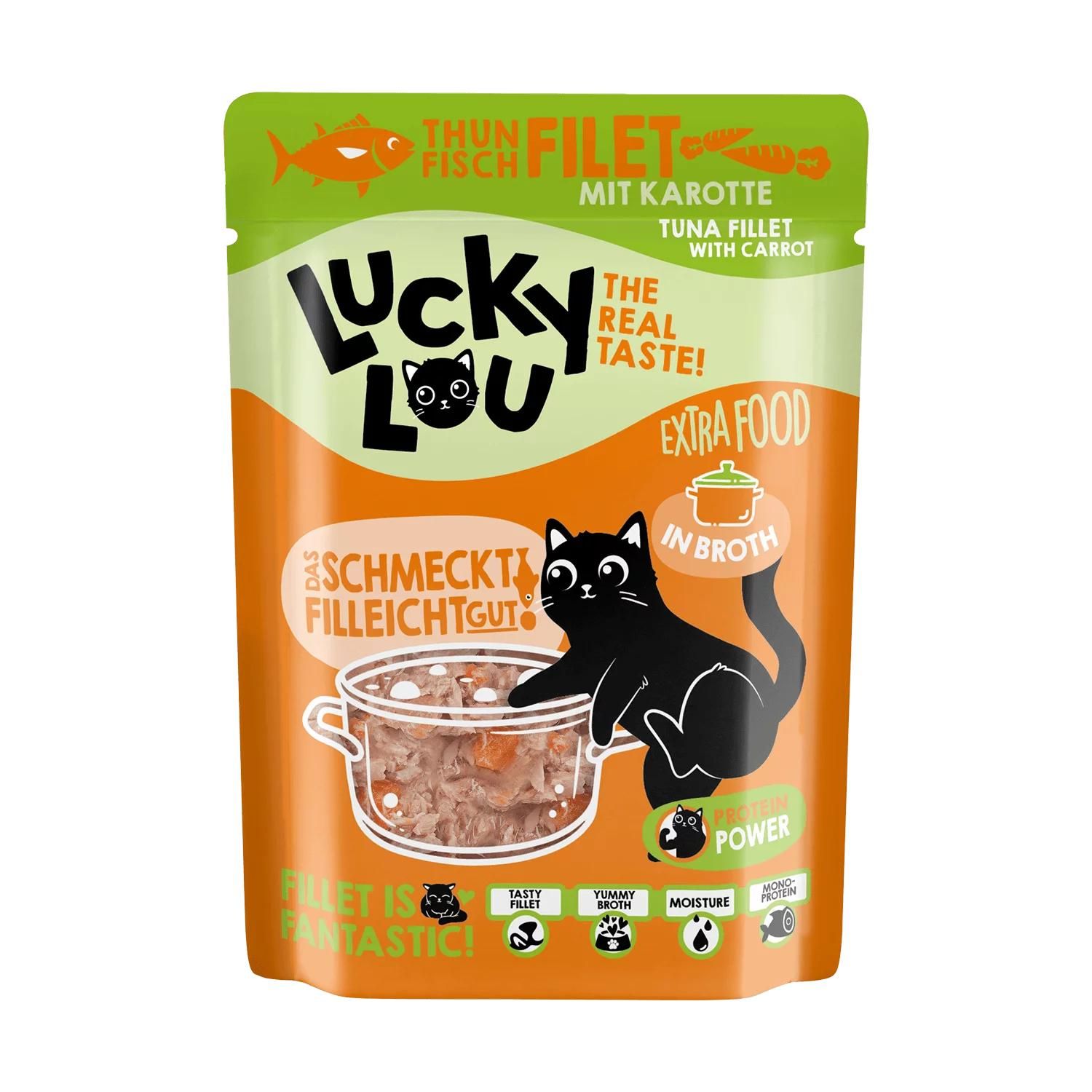 Petsnature Lucky Lou Extra Food Thunfisch mit Karotte in Sud 70g Pouch - 70 Gramm