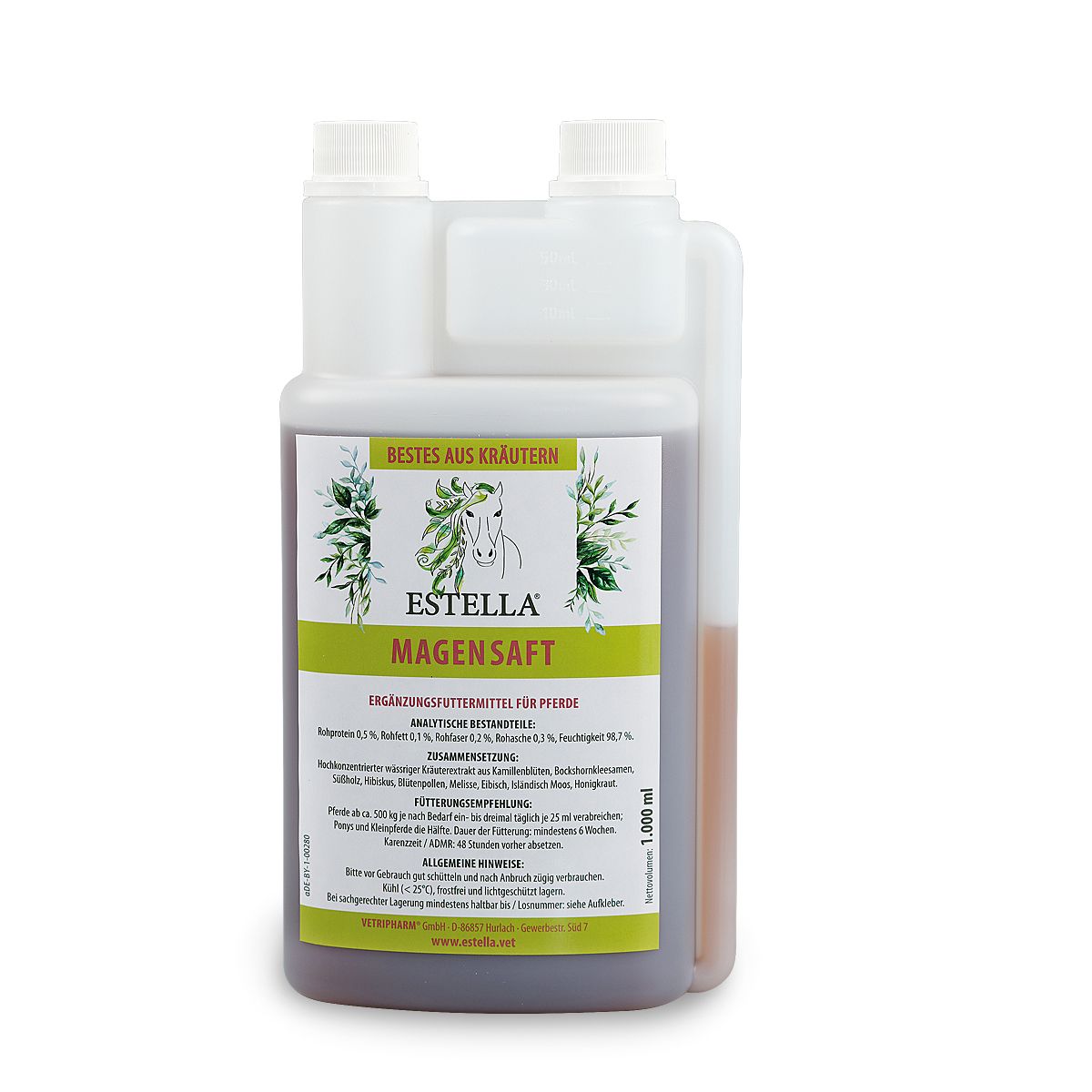 Vetripharm ESTELLA - Magensaft Kräuter, Pflanze, Flasche