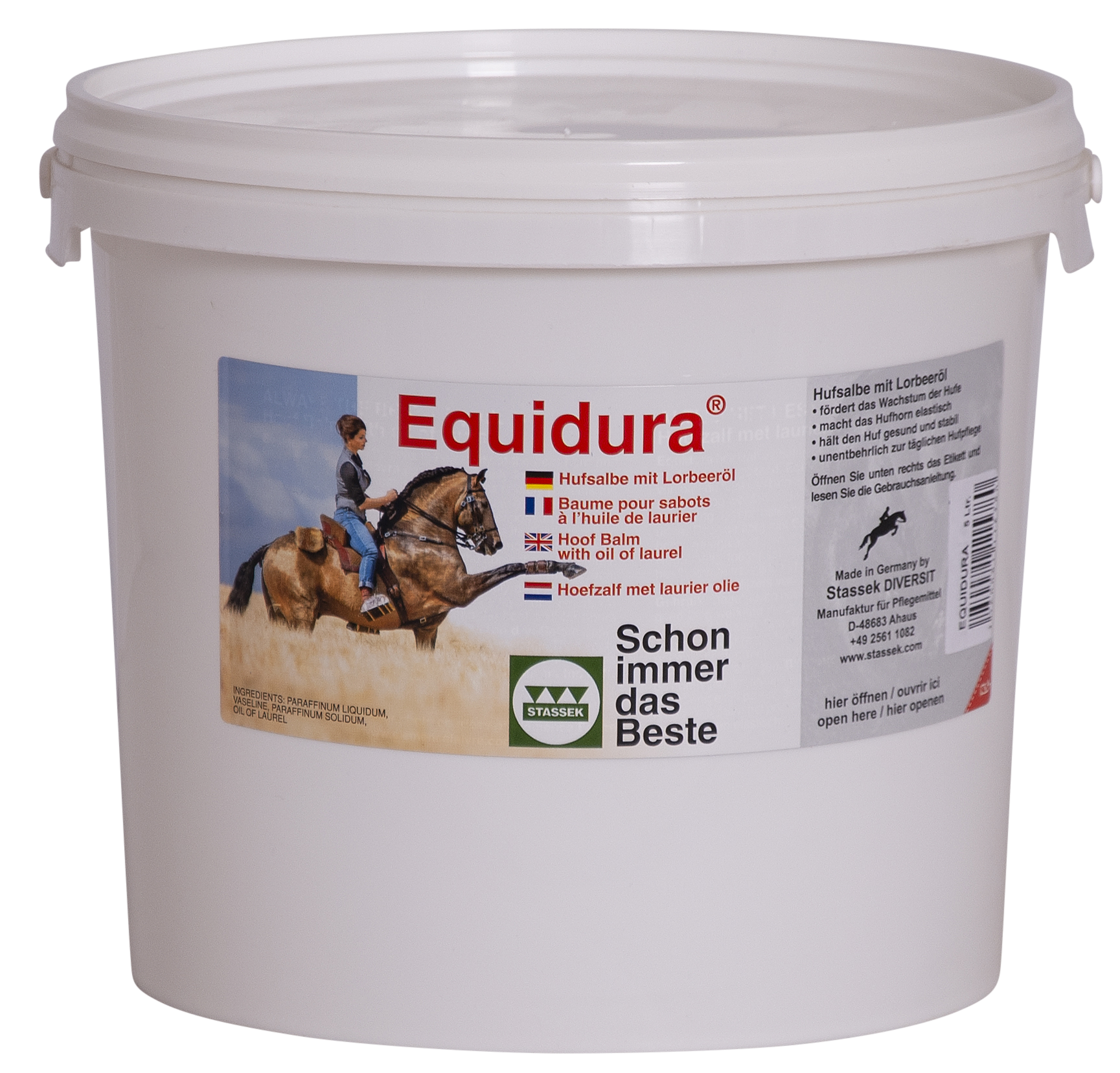 EQUIDURA Hufsalbe mit Lorbeeröl - Eimer Person, Tier, Pferd, Säugetier