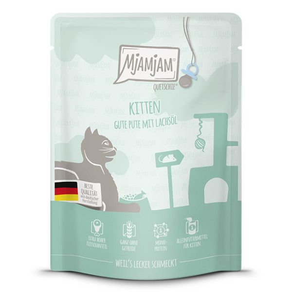 Mjamjam - Quetschie - Kitten gute Pute mit Lachsöl 300g