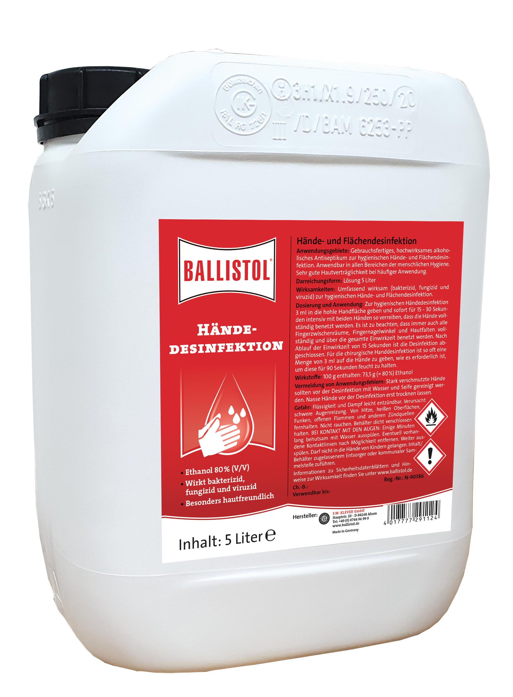 ballistol Händedesinfektion - 5 Liter