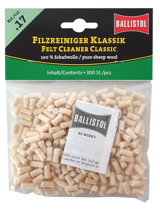 Ballistol Filzreiniger Klassik, Kal. .17, 300 Stück, deutsch/englisch