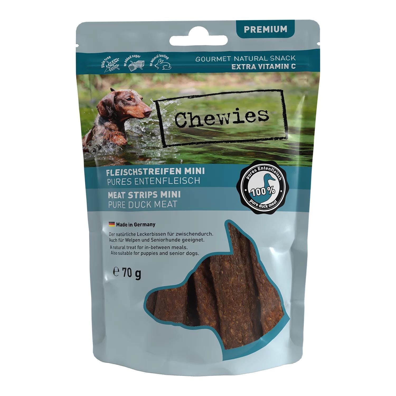 Petsnature Chewies Fleischstreifen Ente 70g Eishockey-Puck, Eislaufen, Sport, Hund, Haustier