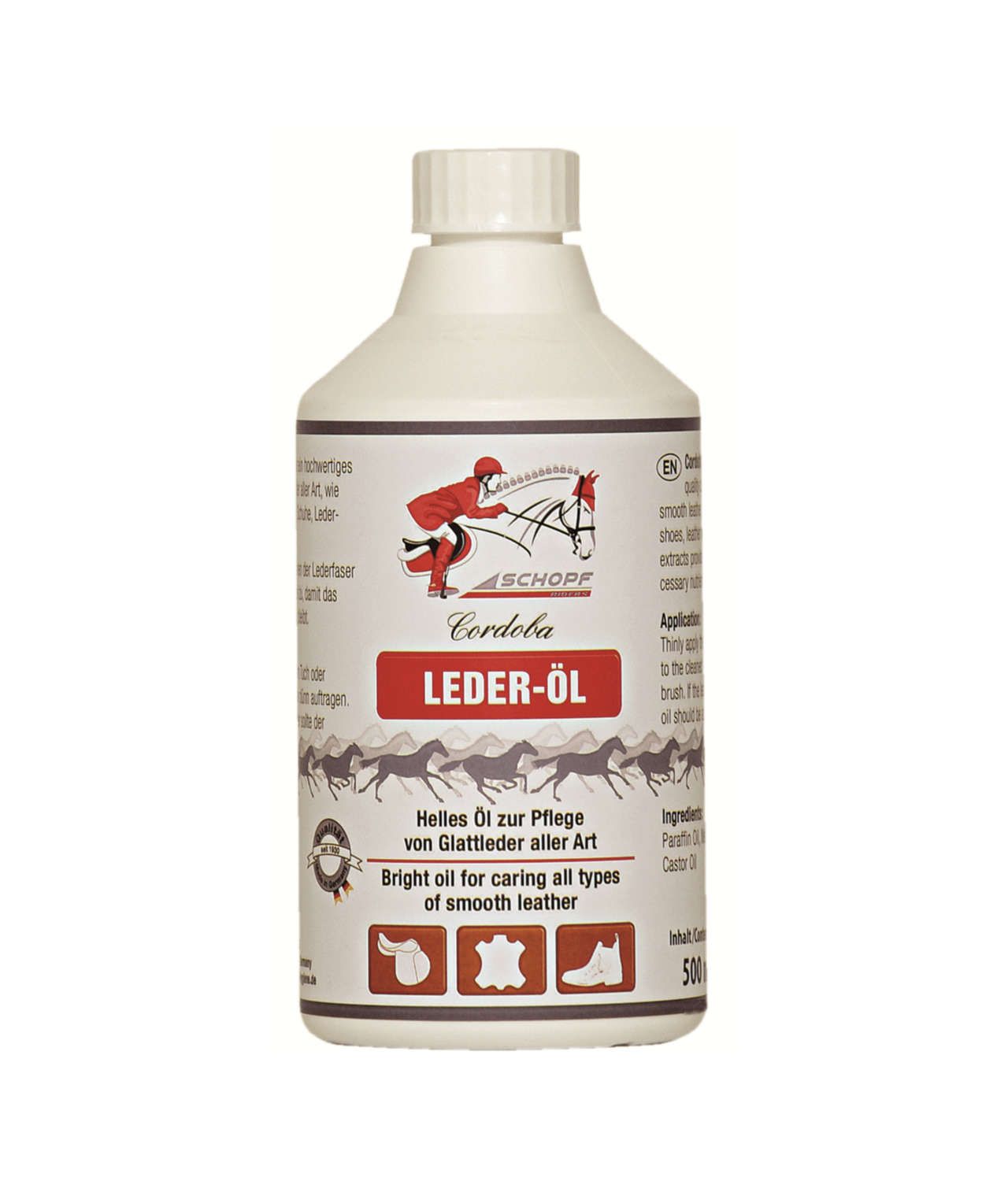 SchopfRiders Cordoba Leder Öl 500 ml Flasche, Person