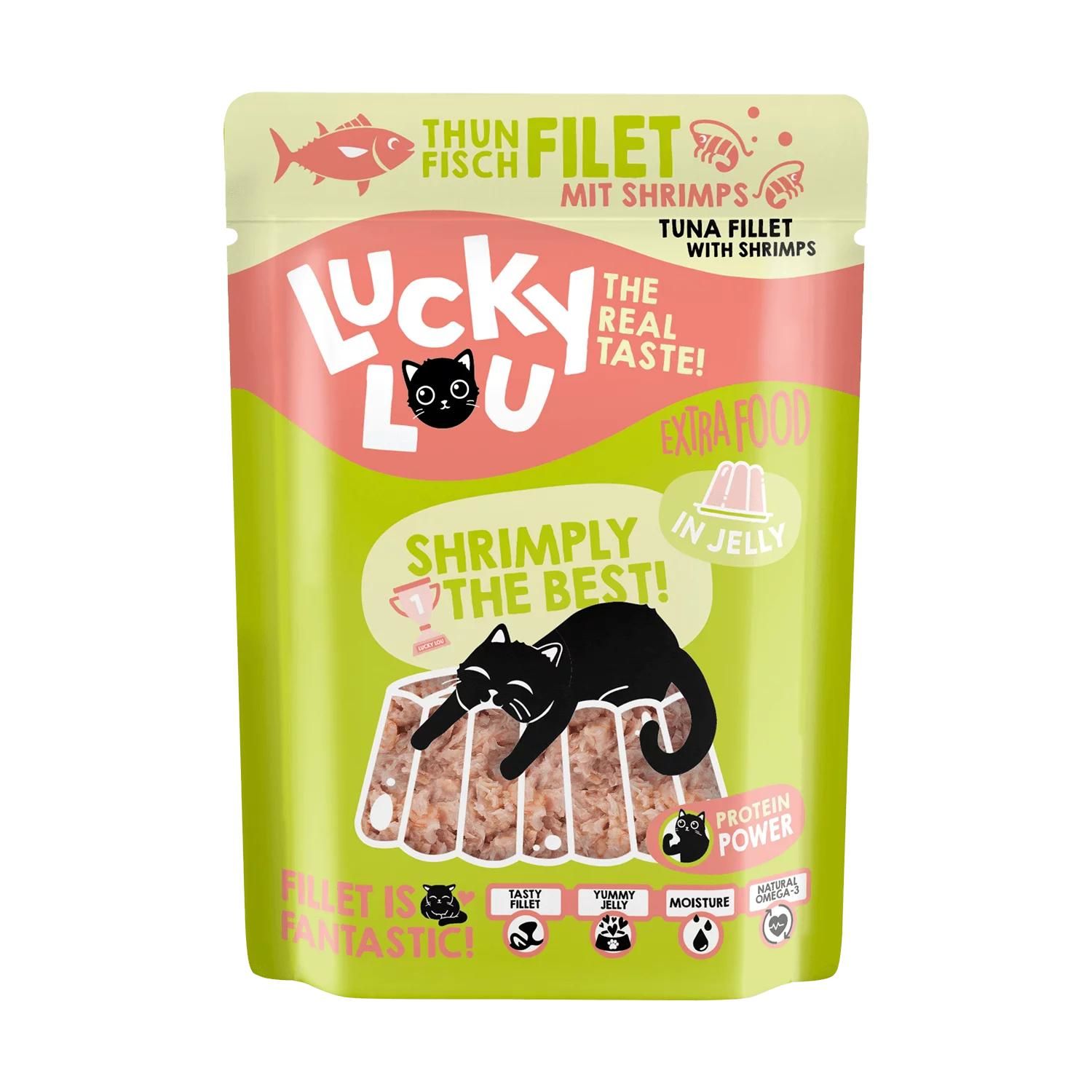 Petsnature Lucky Lou Extra Food Thunfisch Shrimps in Gelee 70g Pouch - 70 Gramm
