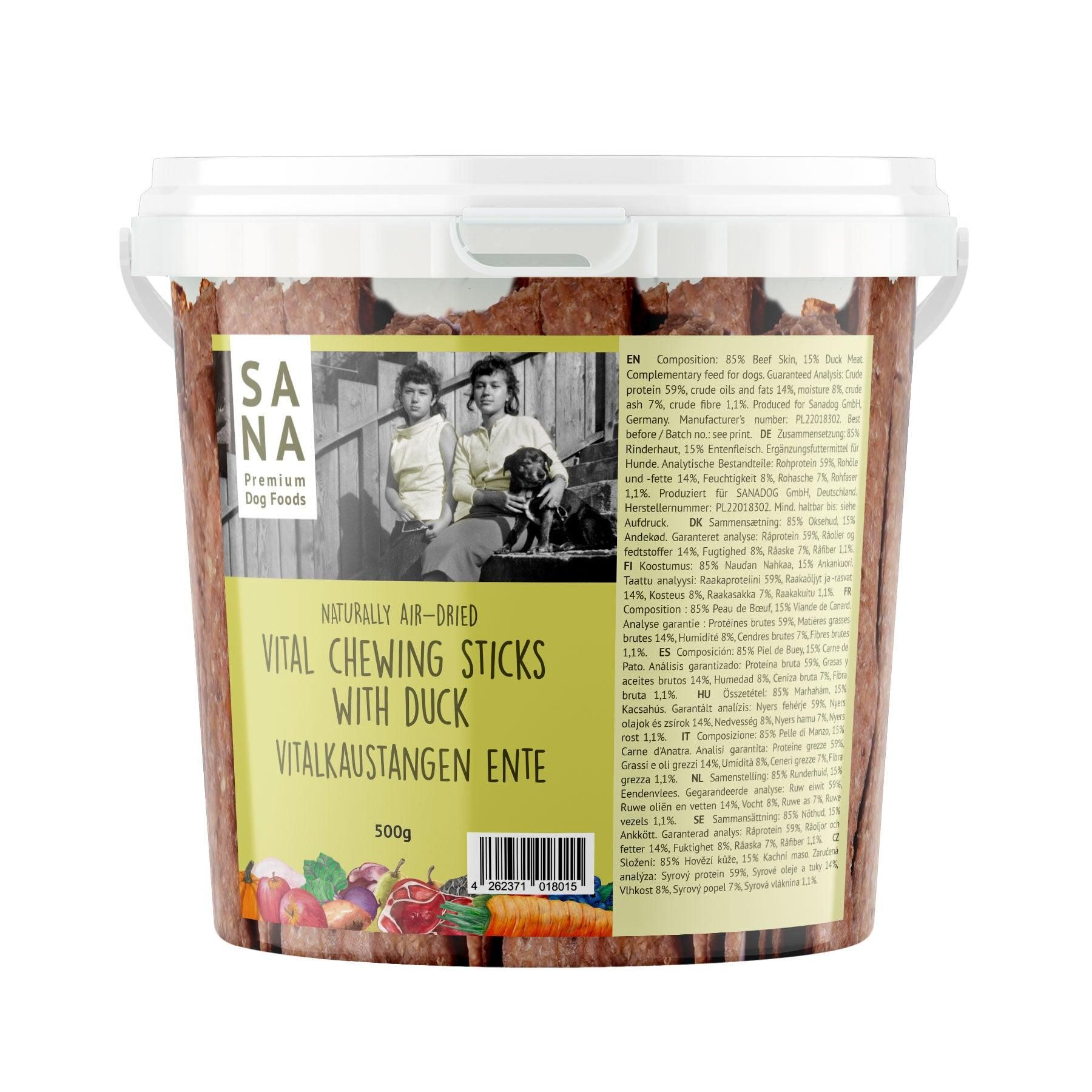 Sanadog Vitalkaustange Ente (500g-Eimer) - 0,5 Kilogramm Person, Sahne, Nachtisch, Essen, Eiscreme