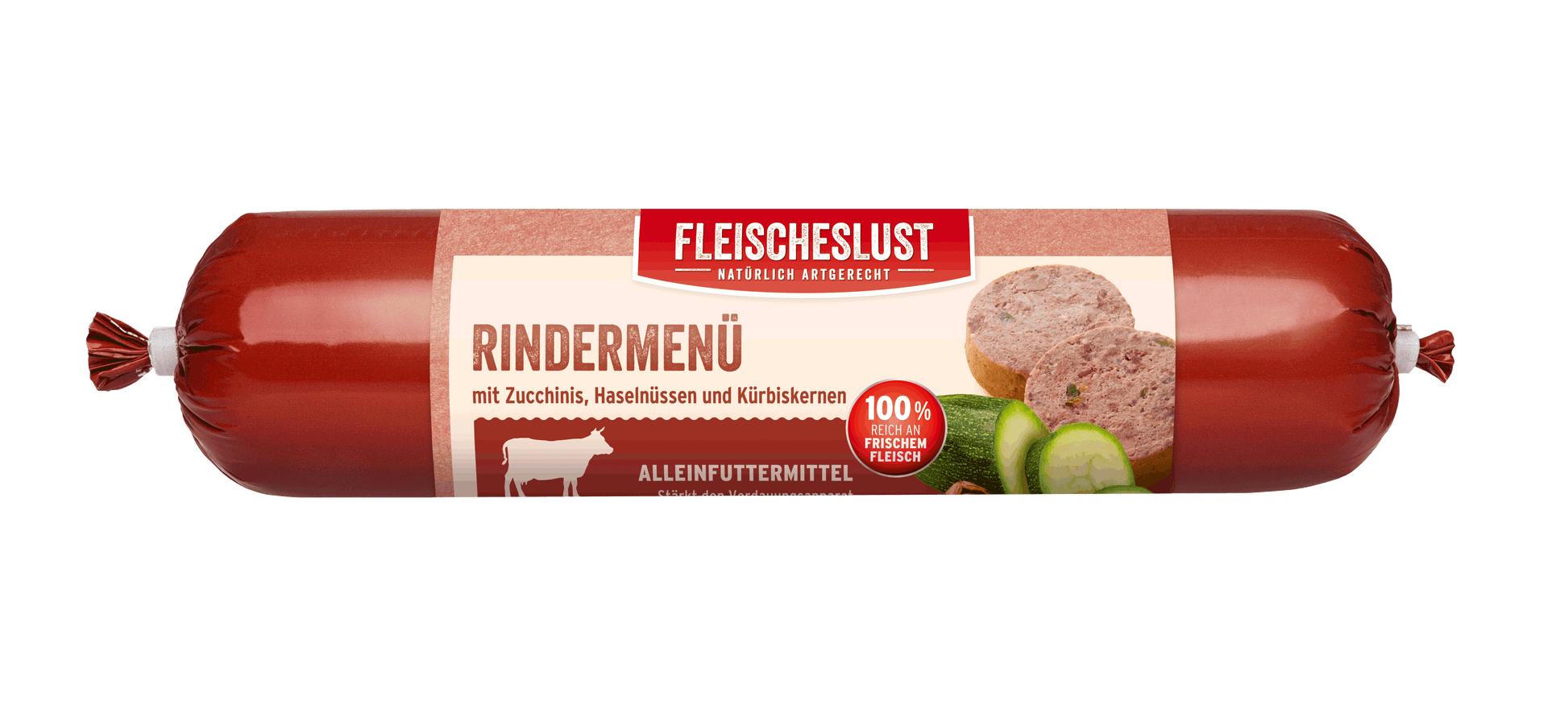 Fleischeslust Rindermenü mit Zucchinis, Haselnüssen und Kürbiskernen 200 g
