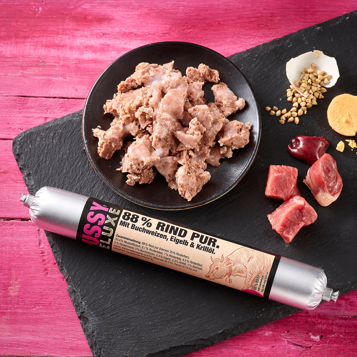 Essen, Fleisch, Schwein, Präsentation des Essens, Teller