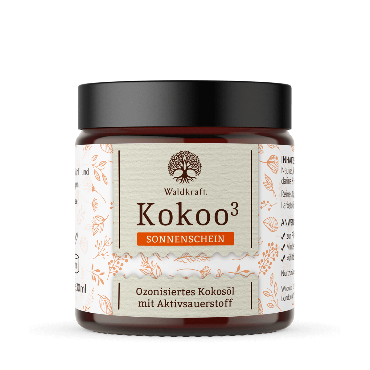 Kokoo3 Sonnenschein – Ozonisiertes Kokosöl mit Mandarine und Bergamotte 30 ml