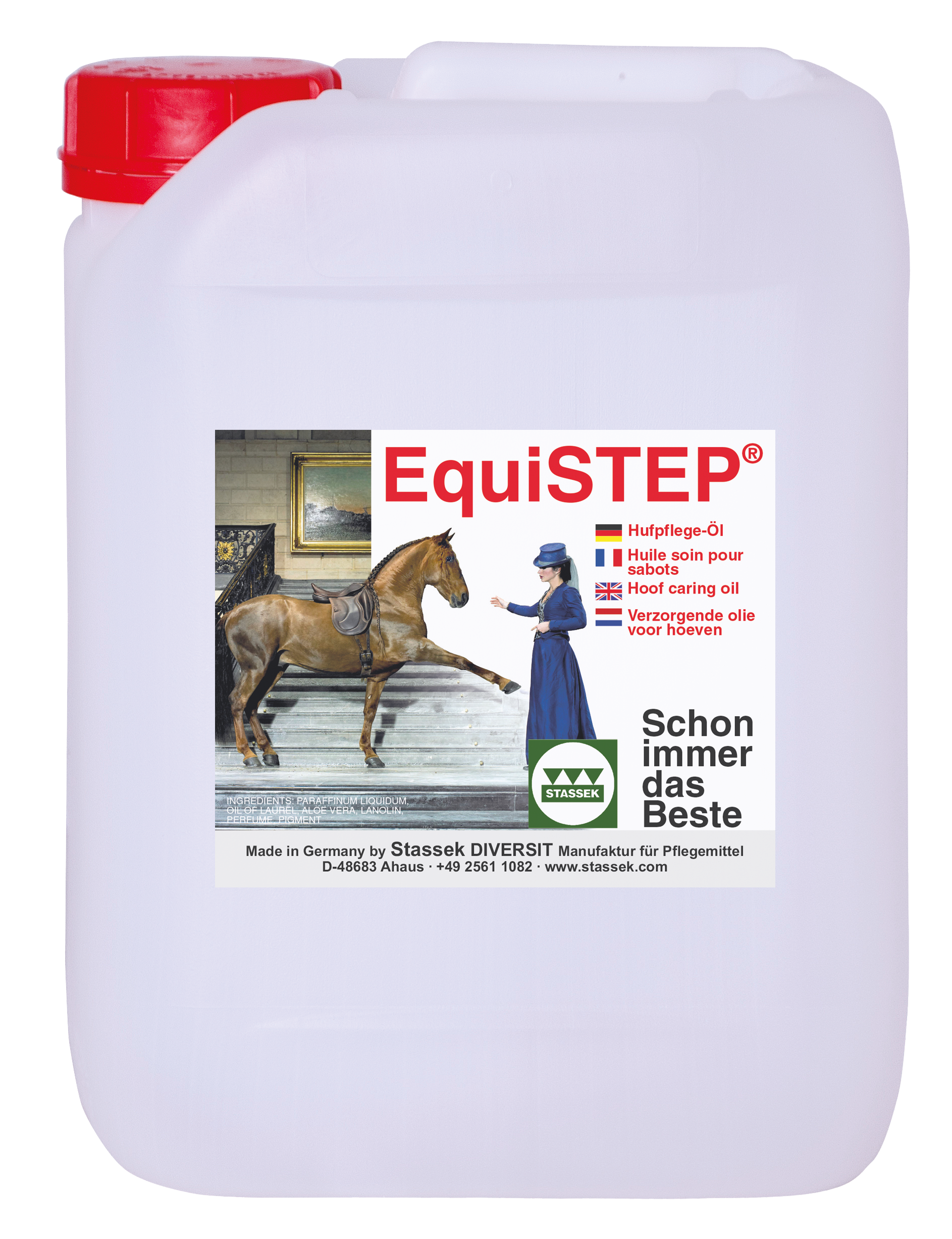EQUISTEP Hufpflege-Öl mit Lorbeeröl, Aloe Vera und Lanolin - Kanister EQUISTEP Hufpflege-Öl mit Lorbeeröl, Aloe Vera und Lanolin - Kanister