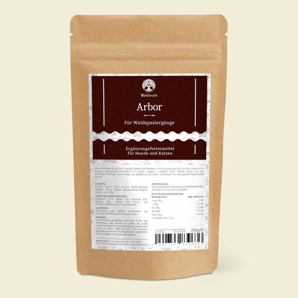 Waldkraft Arbor Ergänzungsfuttermittel für Hunde und Katzen - 250 Gramm Kiste, Karton