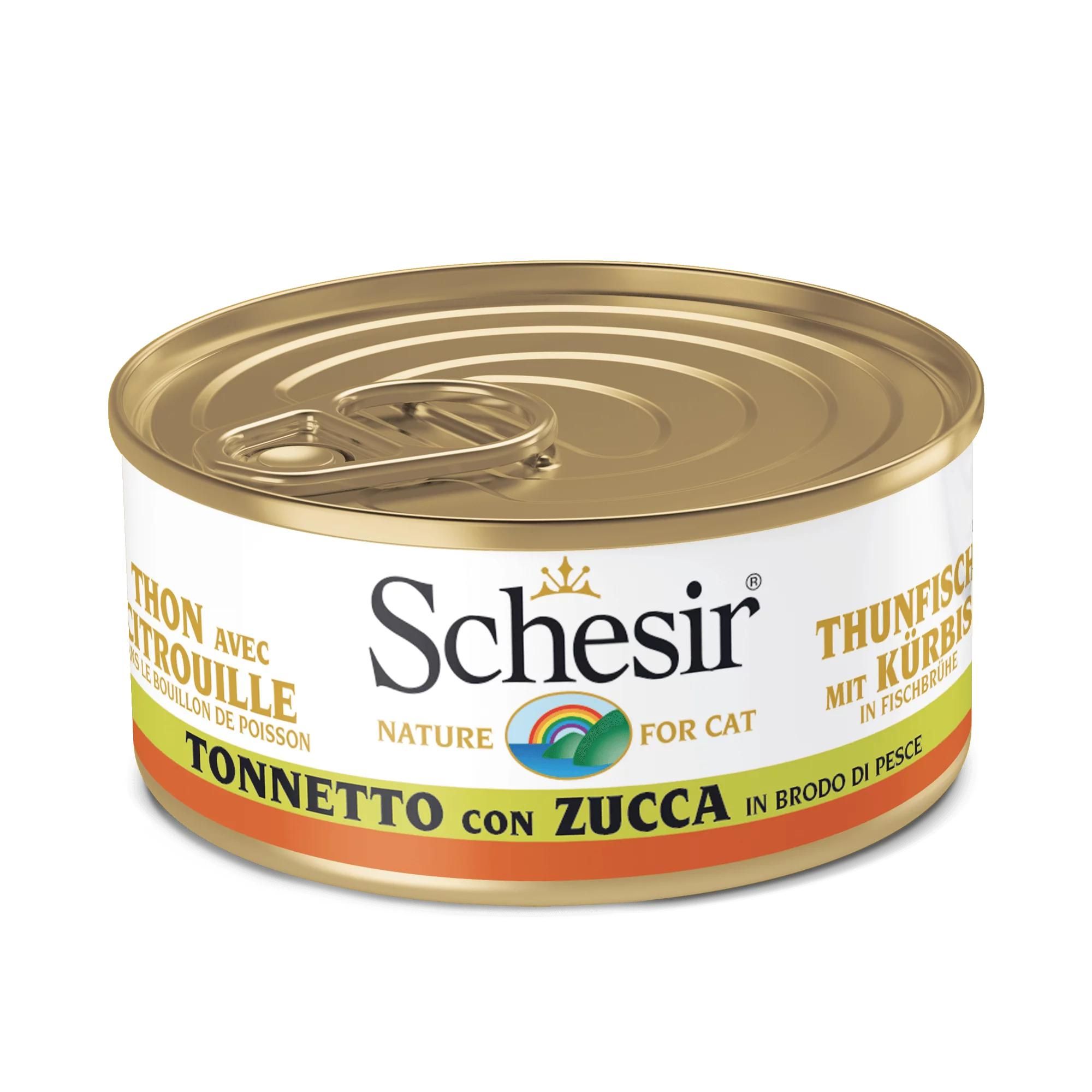 Petsnature Schesir™ Cat - Brühe Thunfisch Kürbis - 70 Gramm Zinn, Aluminium, Kann, Konserven, Lebensmittel