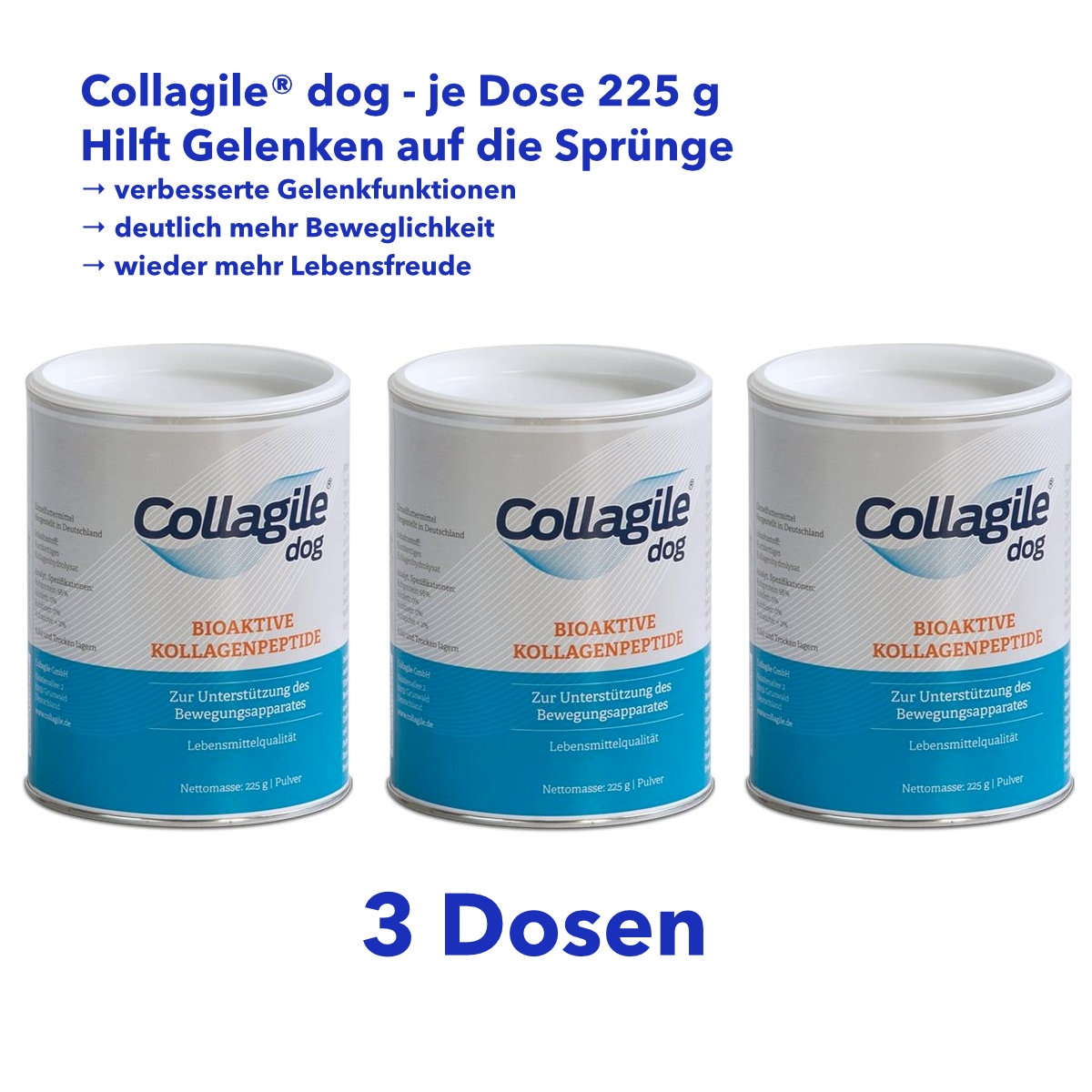 3er Set Collagile Dog - Bioaktive Kollagenpeptide 3er Set Collagile Dog - Bioaktive Kollagenpeptide