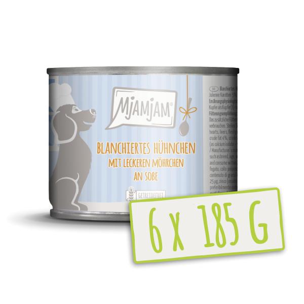 Mjamjam - blanchiertes Hühnchen mit leckeren Möhrchen an Soße 6 x 185g