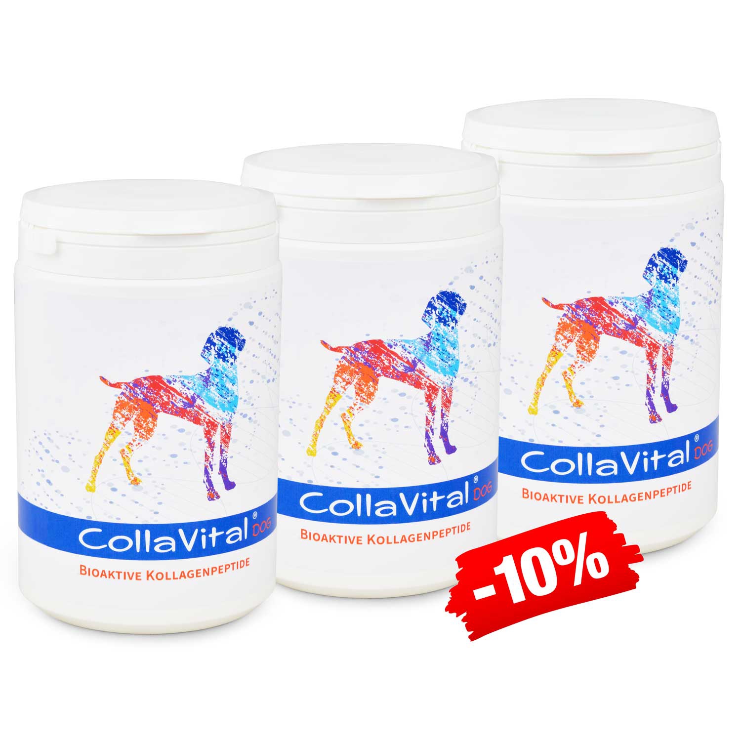 3 x Collavital® DOG Collagen Pulver [230g] – Bioaktives Kollagen Hydrolysat – ohne Hormone, ohne Ant