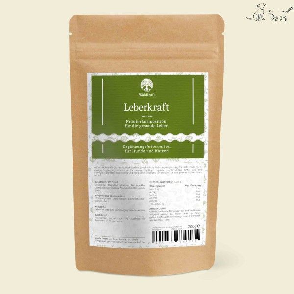Waldkraft Leberkraft - Kräutermischung für die Leber von Hund und Katze - 200 Gramm Waldkraft Leberkraft - Kräutermischung für die Leber von Hund und Katze - 200 Gramm