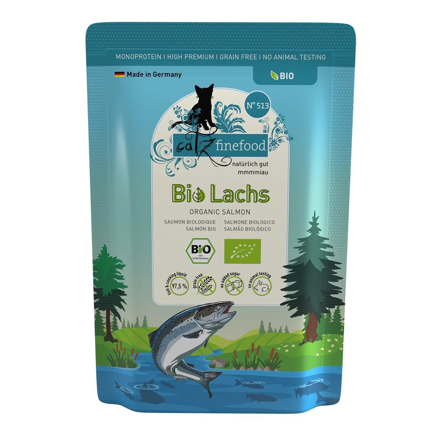 Petsnature catz finefood Bio N° 513 - Bio-Lachs 85g - 85 Gramm Pflanze, Baum